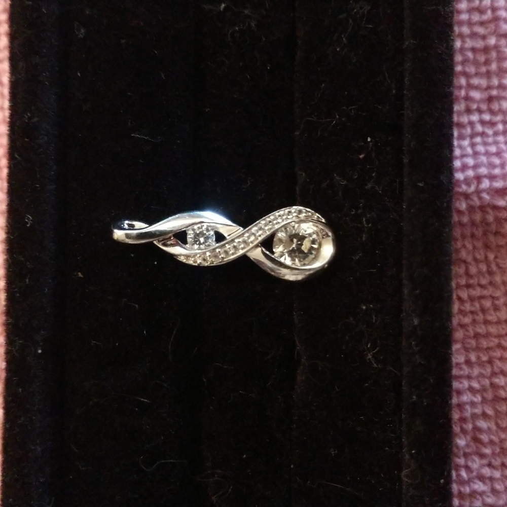 Sterling silver charm with cubic zirconia